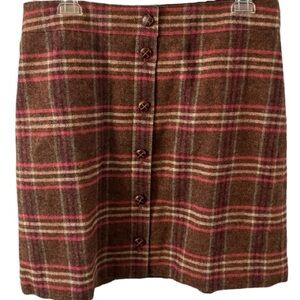 Talbots Skirt, Mini, Wool, Viscose, Academia, Plaid, Sz 14, Petite, Preppy